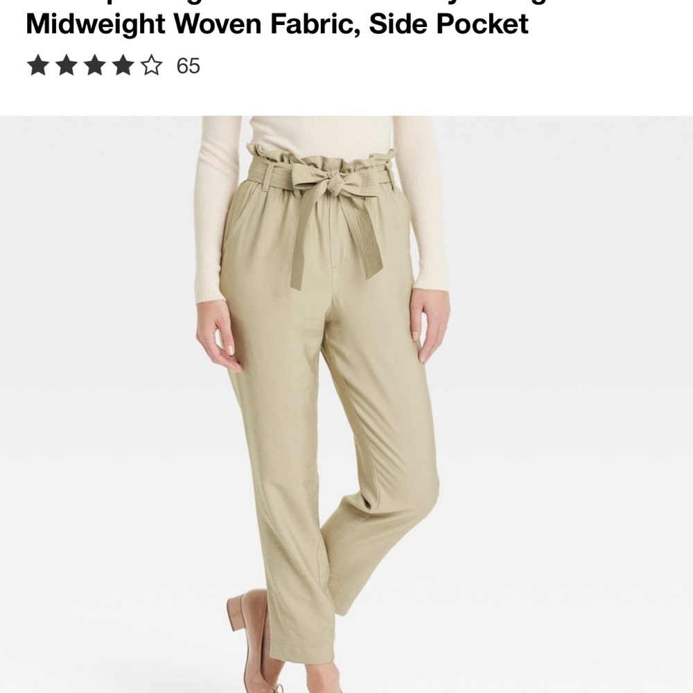 Waist Pants with Bow Tie